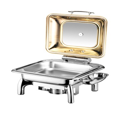 realwin 6L rose gold color delux stainless steel buffet servers set