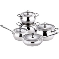 realwin 10pcs Stainless steel belly shape cookware kitchen pot set