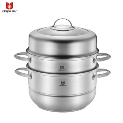 hot sale stainless steel 18/10 induction 28cm steamer pot cookware set on stock